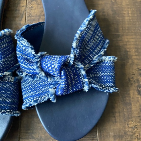 Rothy’s The Knot Denim blue Frayed slide sandals - Picture 12 of 12